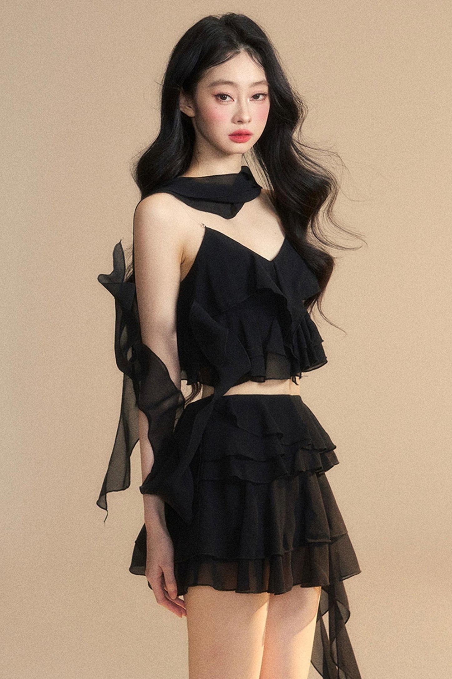 Luxury Halter With Skirt Set-Up