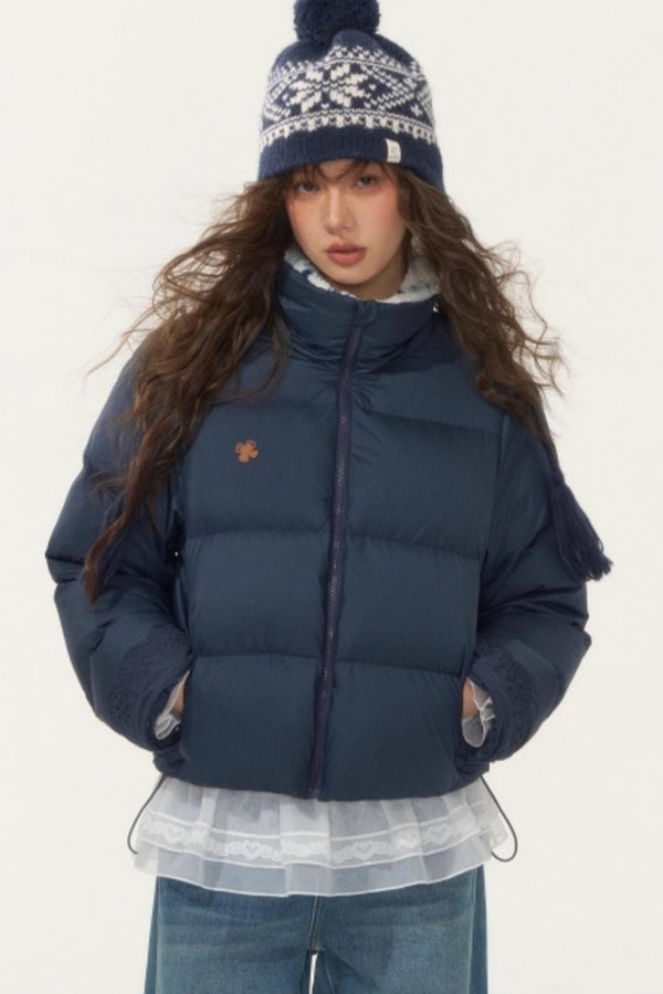 Fur Collar Patchwork Short down Jacket