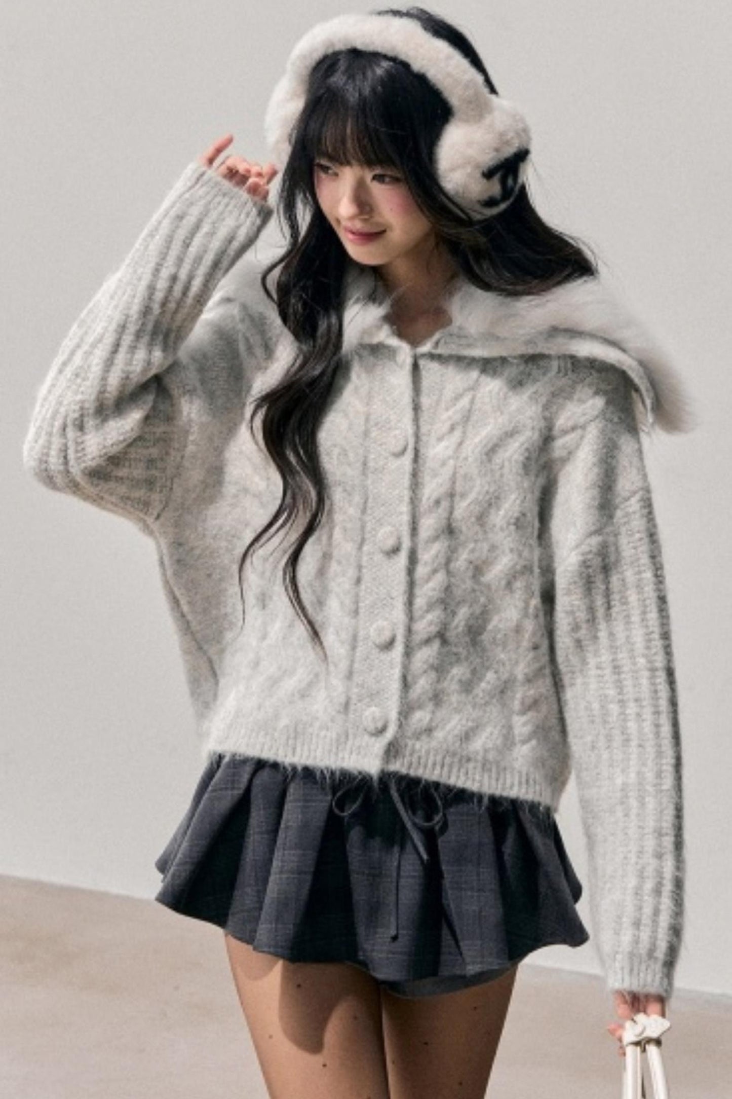 Fox Fur Knit Cardigan