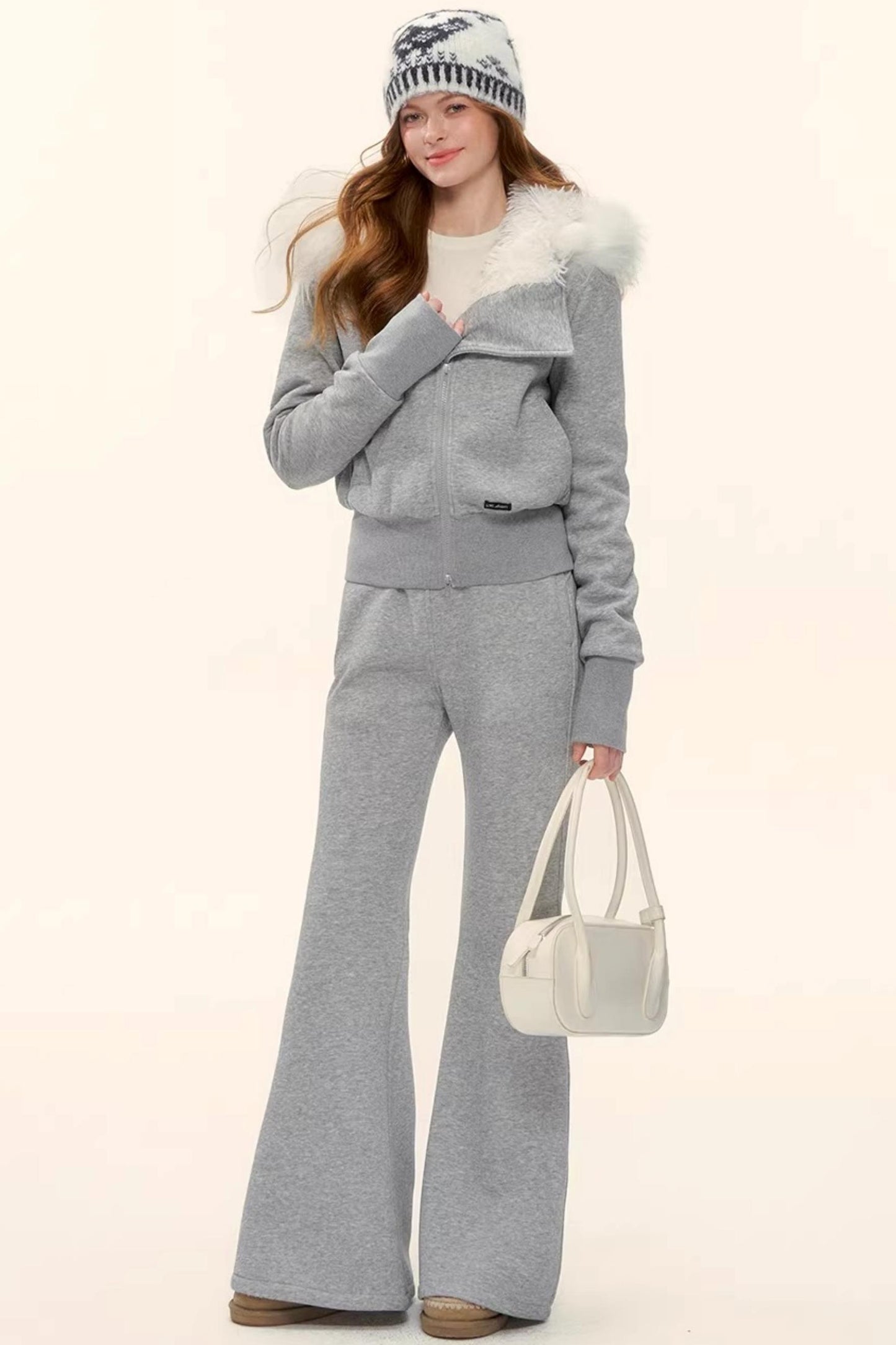 Retro Fleece-Lined Hooded Jacket Set-Up