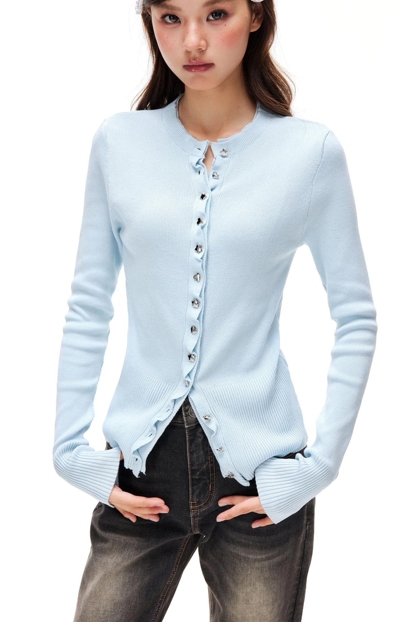 Bright Silver Heart Cardigan