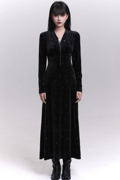 Black Velvet Butterfly Dress