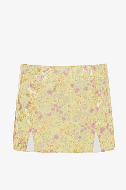 Colorful Floral Sequin Skirt