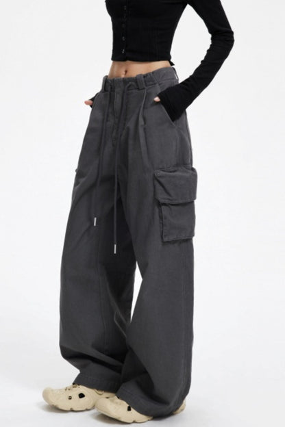 Vintage Drawstring Loose Cargo Pants