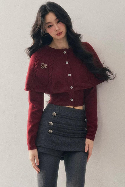 Cable Knit Cape Sweater