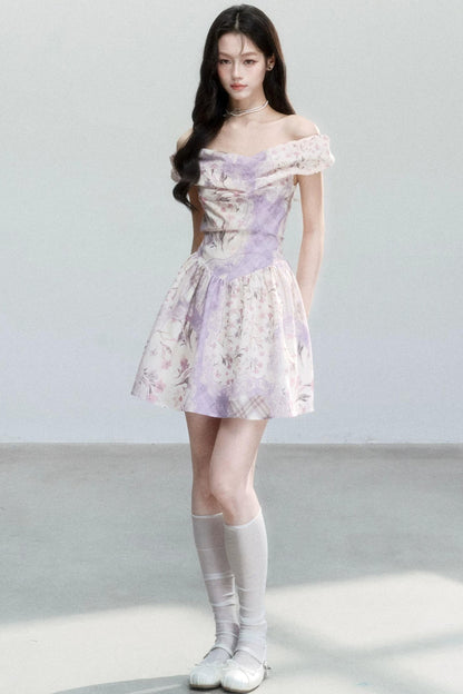 Mist Floral Off-Shoulder Dress