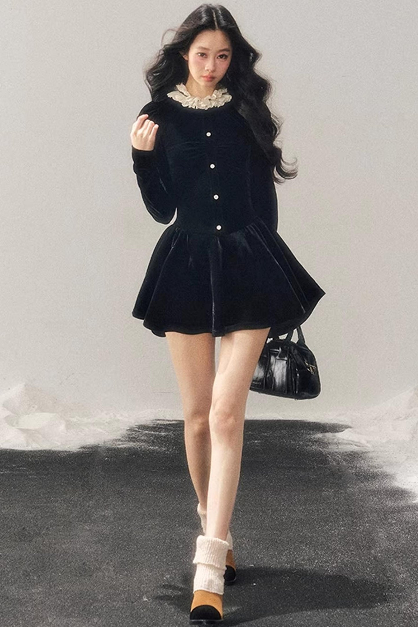 Ruffled Lace Winter Dress