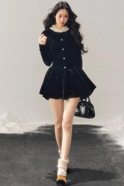 Ruffled Lace Winter Dress