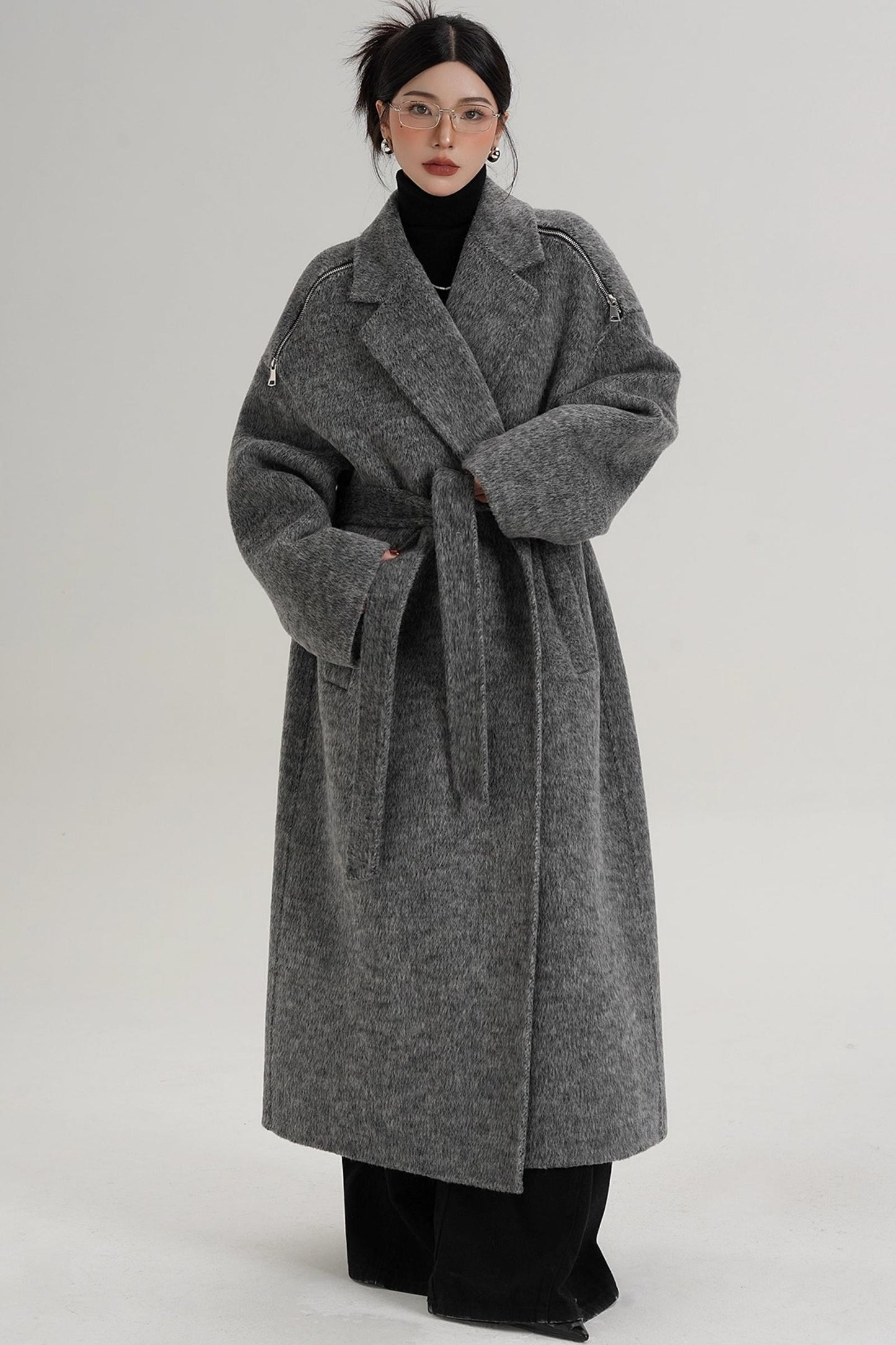 Elegant Shoulder Wool Coat