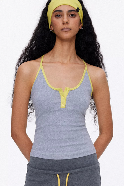 Color-Contrasting Slim-Fit Vest