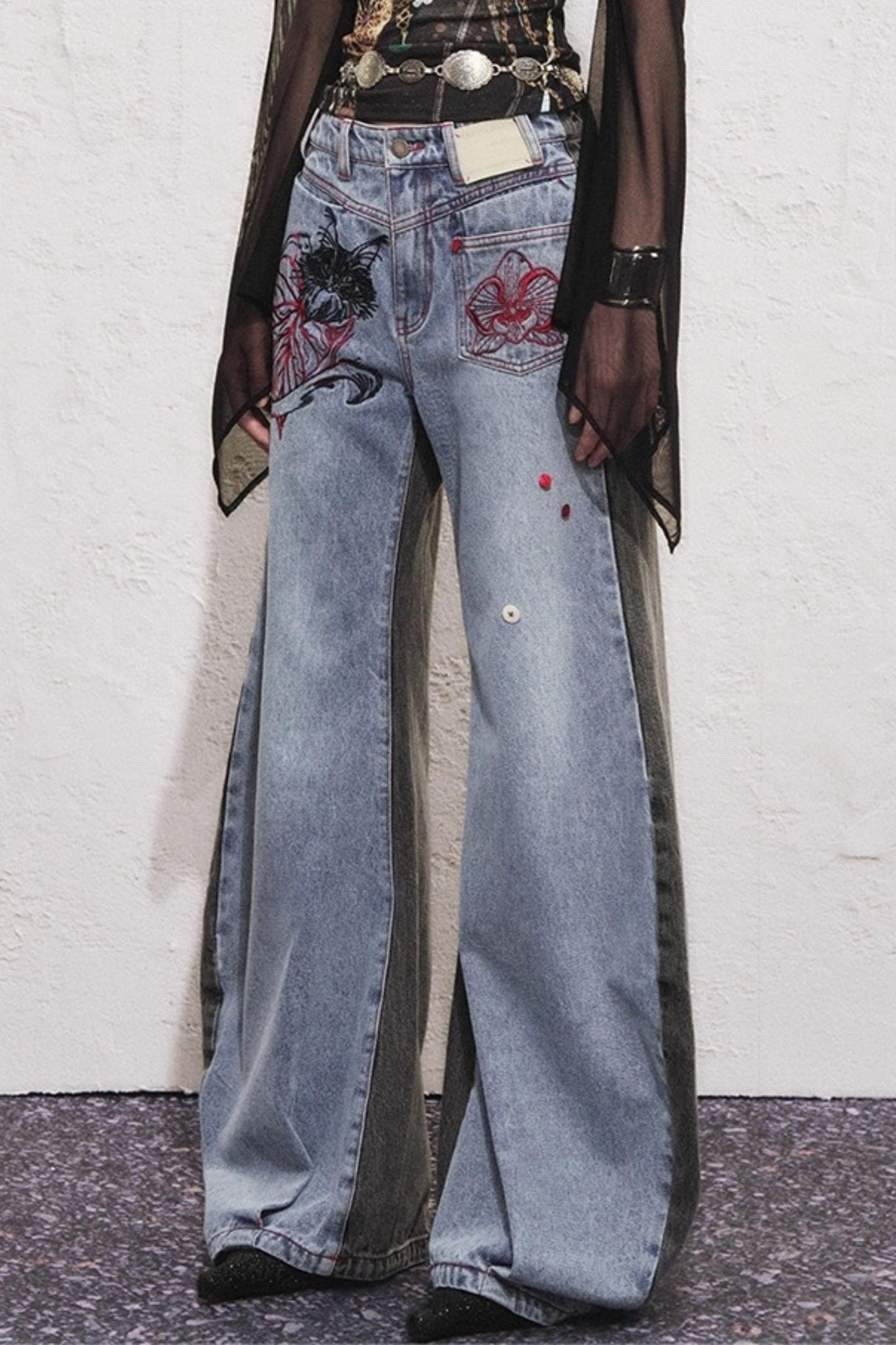 Asymmetrical Sickle Jeans