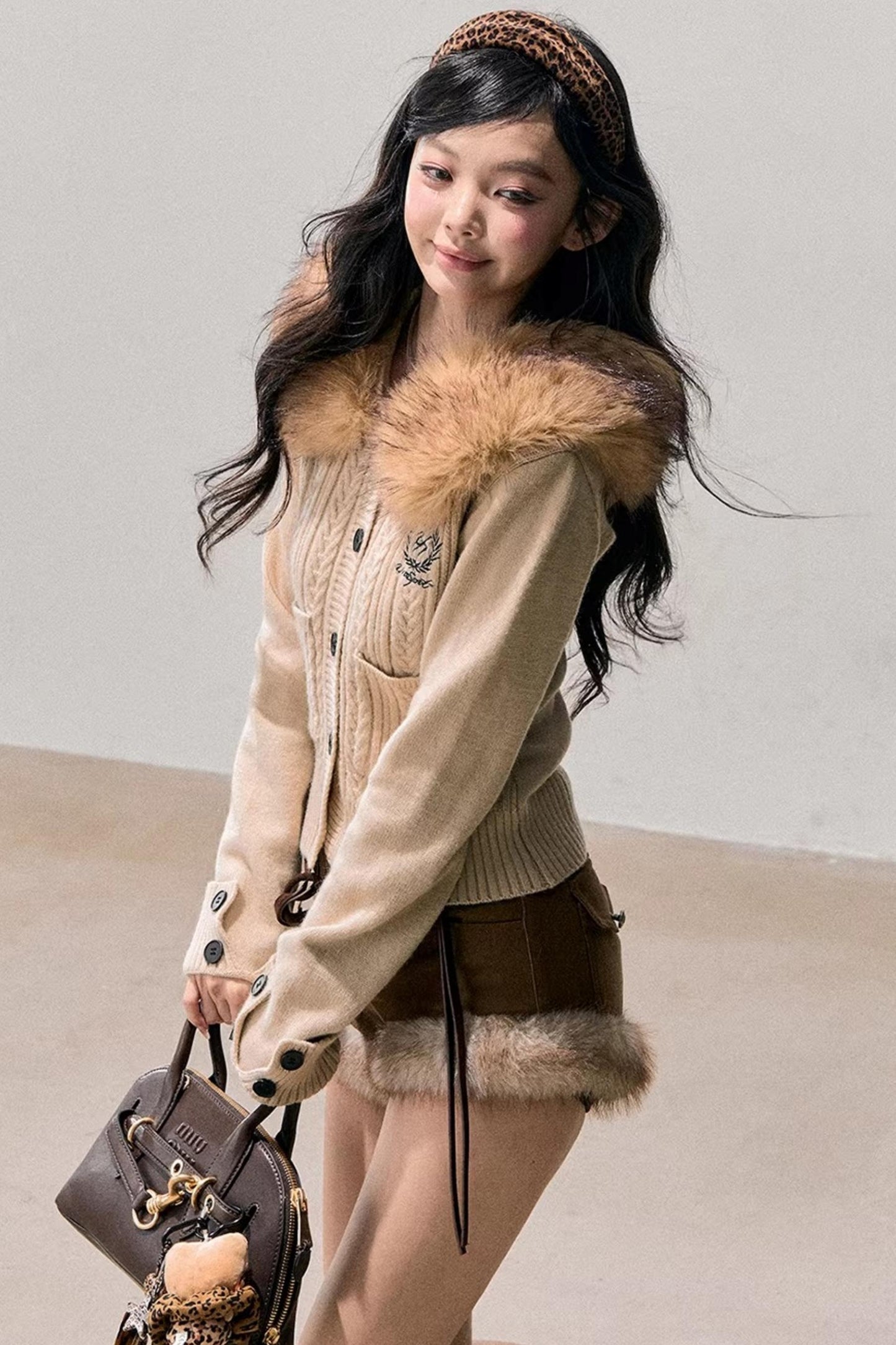 Korean Faux Fur Wide-Leg Pants