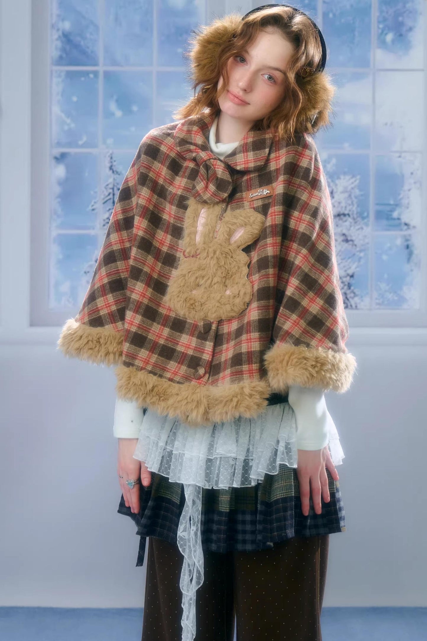 Fairy Tale Plaid Cape Coat