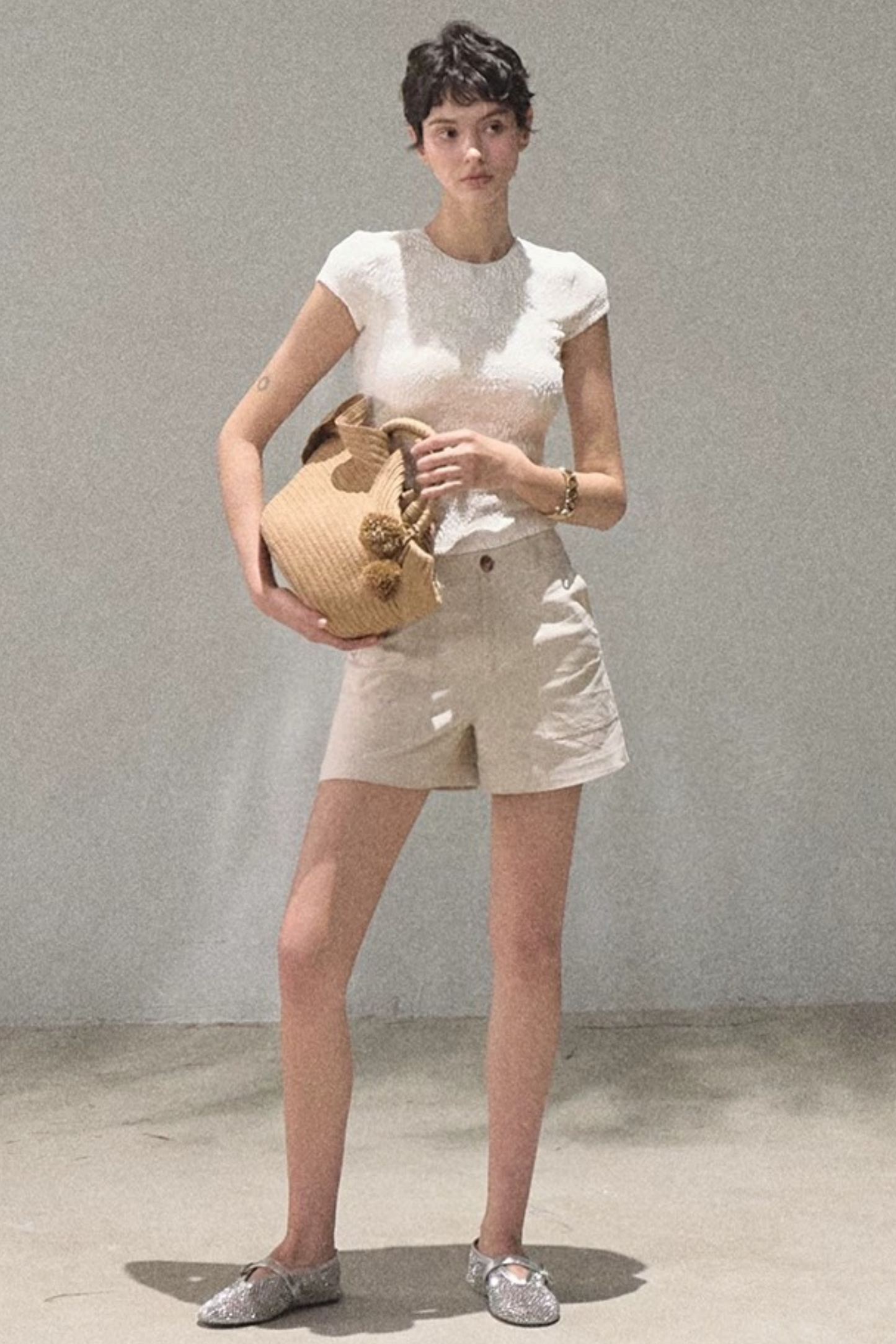 Lace Splice Short Sleeve Top