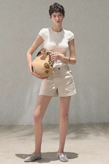 Lace Splice Short Sleeve Top