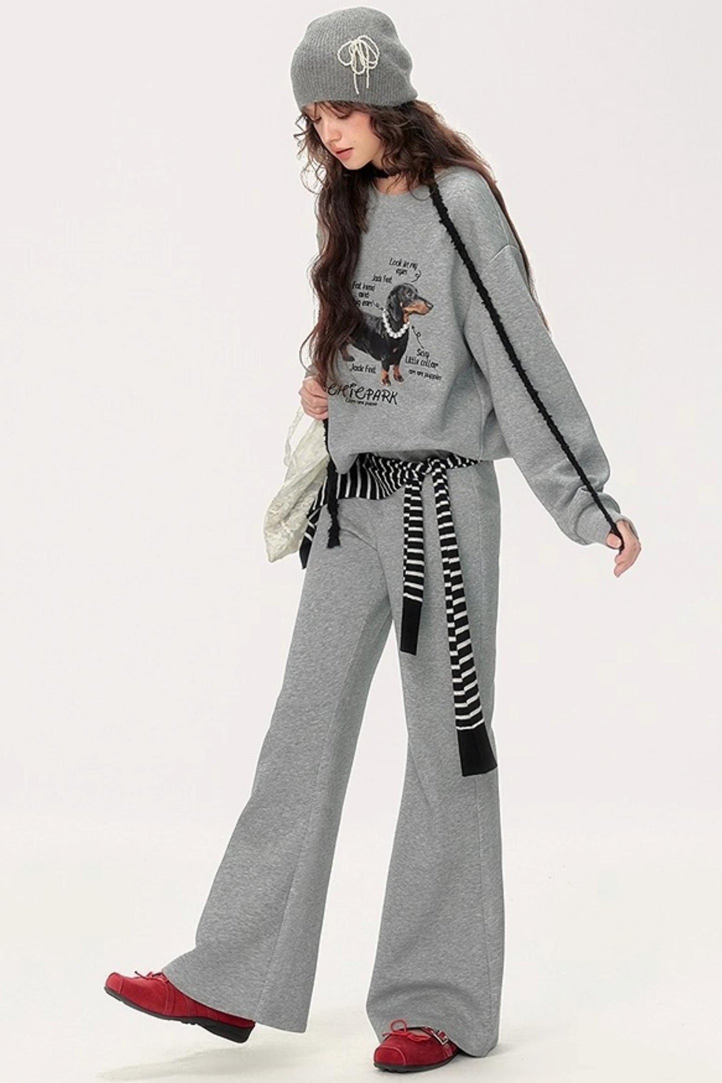 Flared High-Waisted Pants