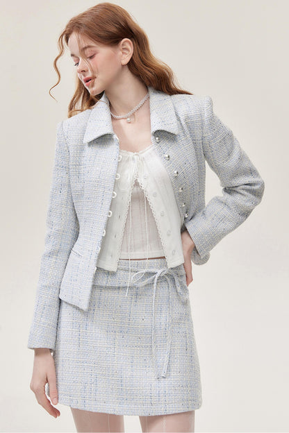 Chic Two-Piece Short Jacket Skirt Set-Up