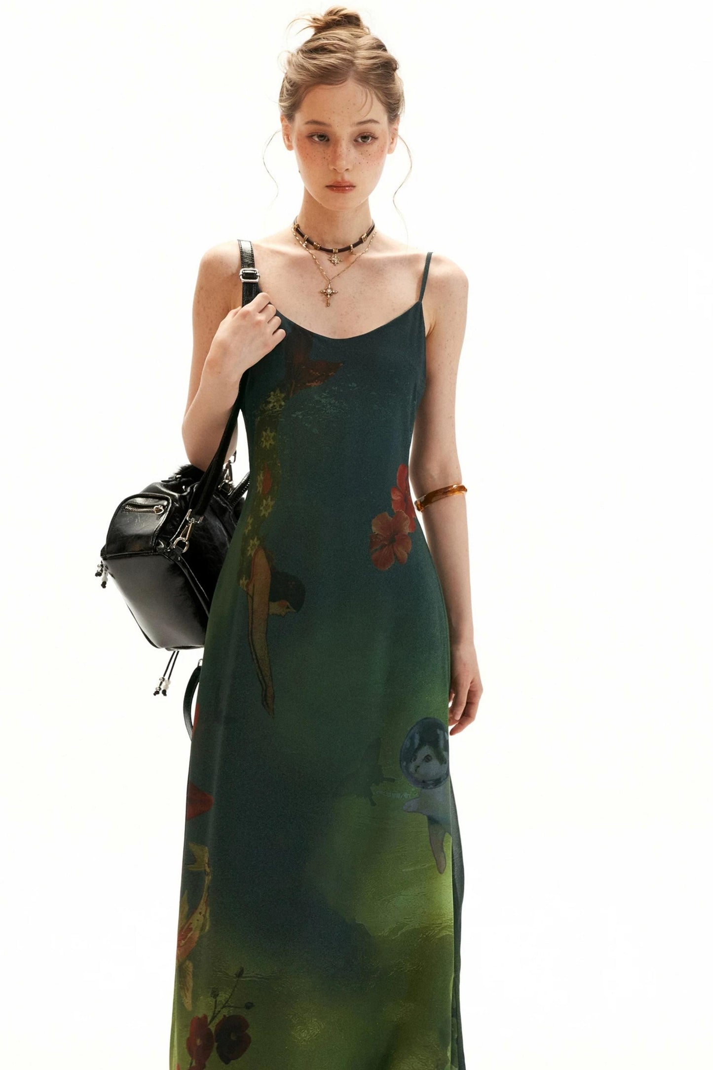 Fantasy Floral Suspender Dress