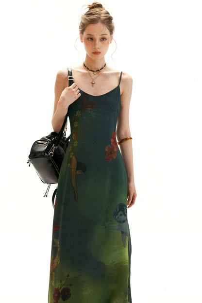 Fantasy Floral Suspender Dress