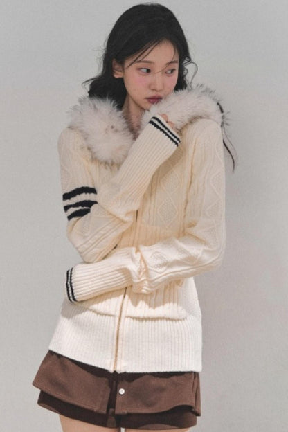 Winter Hooded Knit Sweater