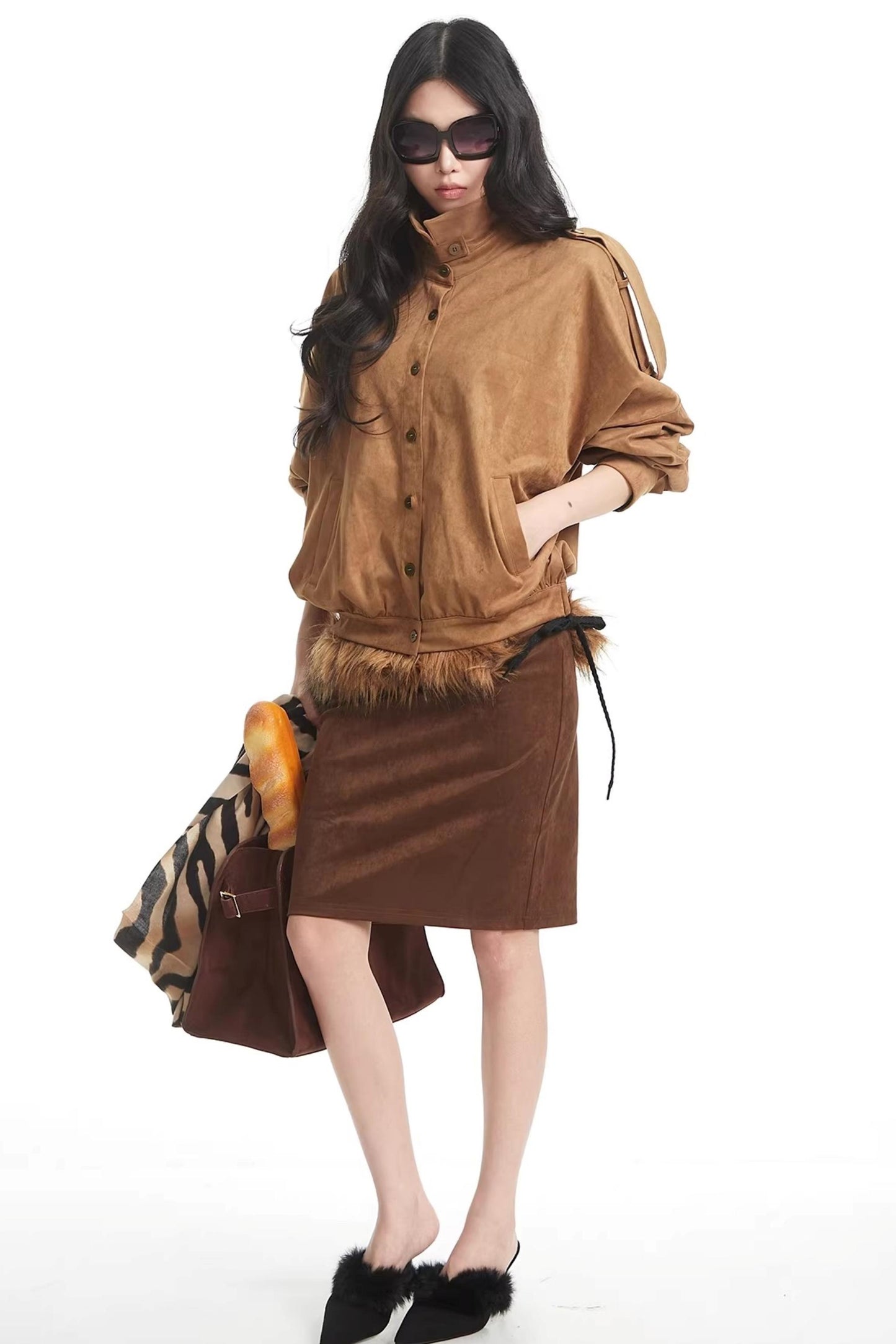 Korean Suede Retro Jacket Set-Up