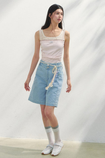 Vintage Lace Denim Pants