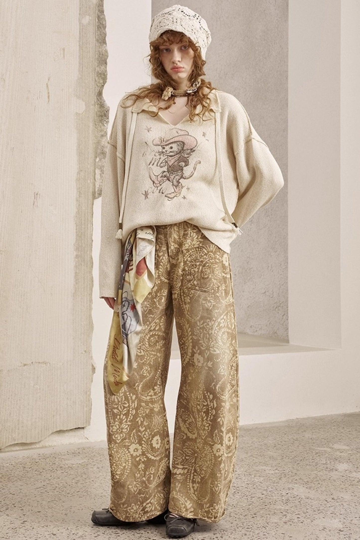 Vintage Flower Straight Jeans