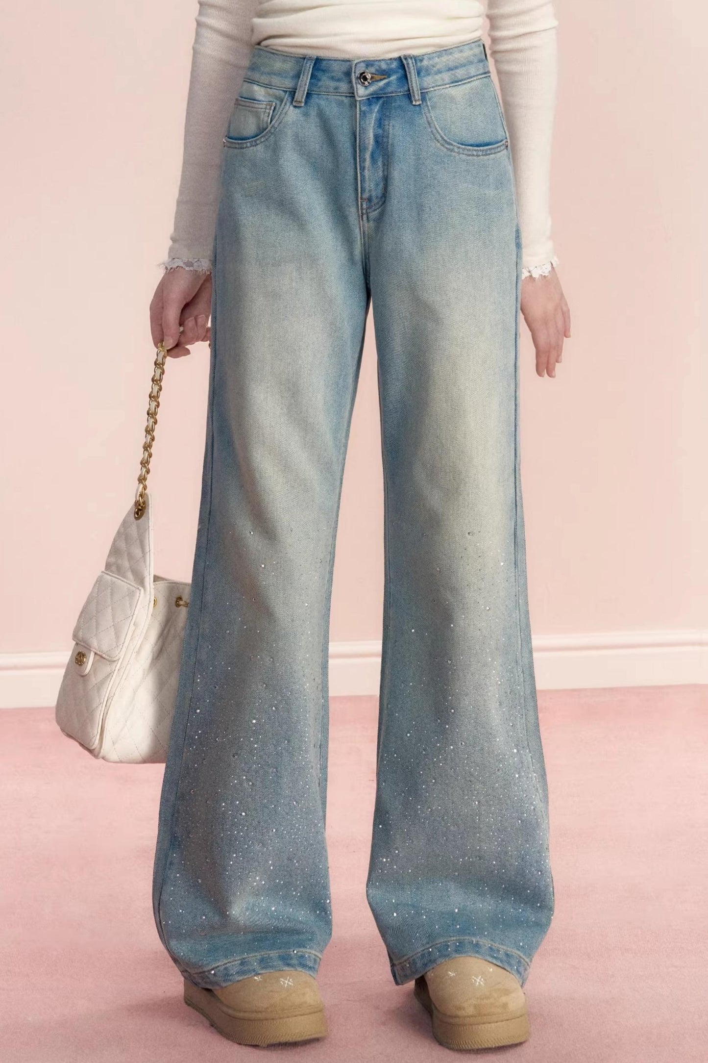 Broken Galaxy Rhinestone Jeans