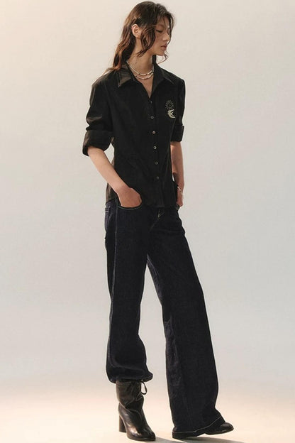 Bird Embroidery Lace Shirt