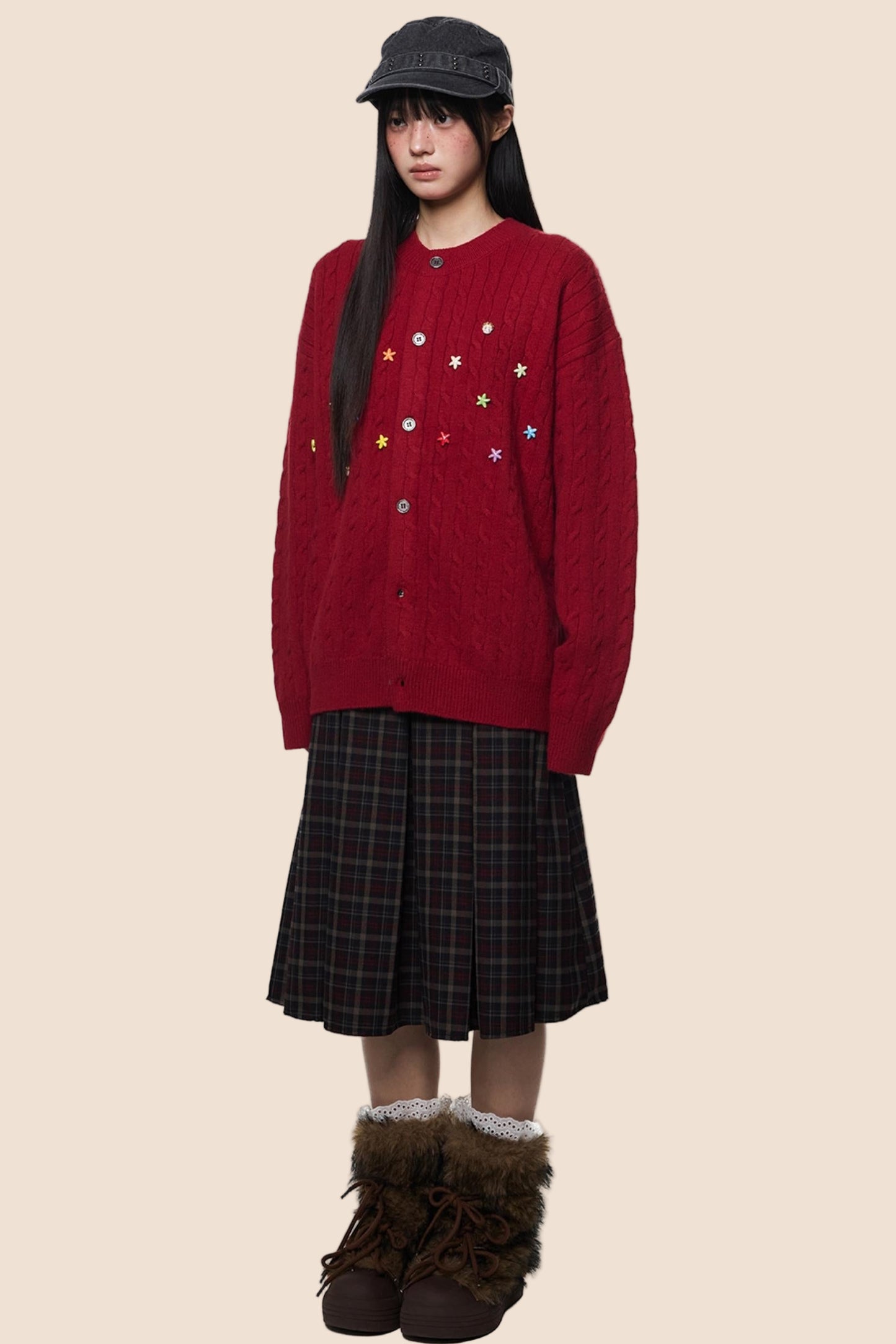 Studded Beaded Knit Cardigan