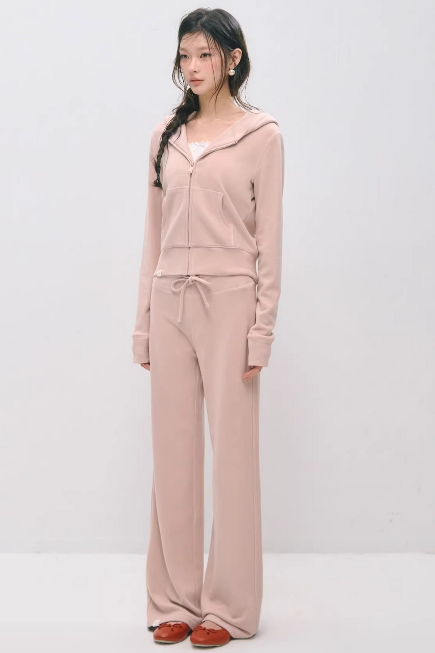 Cloud-Velvet Hooded Sweatshirt Set