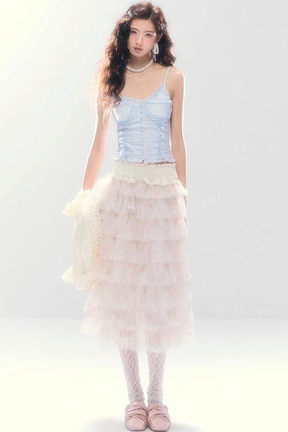Multi-Layered Mesh Skirt