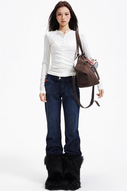 Pleated Lyocell Knitted Top