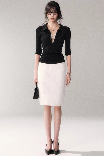 Black Lace Patchwork Top