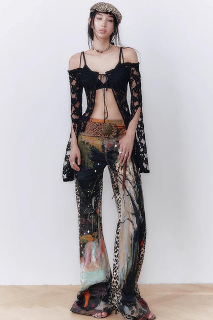 Leopard Waterfall Pants