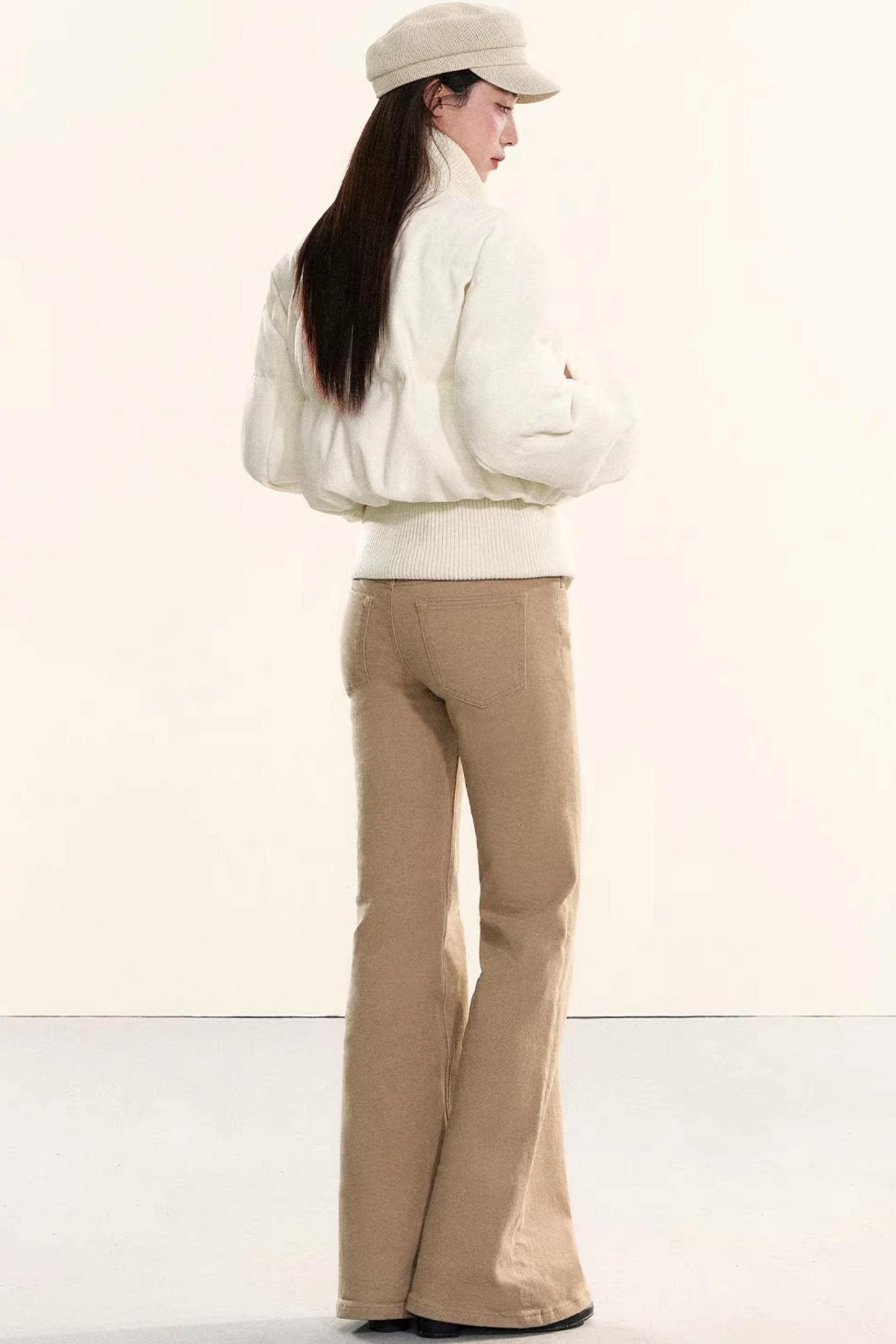 Velvet-Like Ruffle Trim Coat