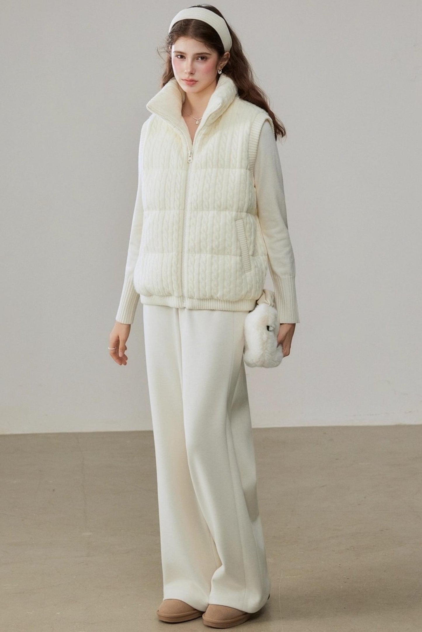 High-Waisted Velvet Wide-Leg Pants