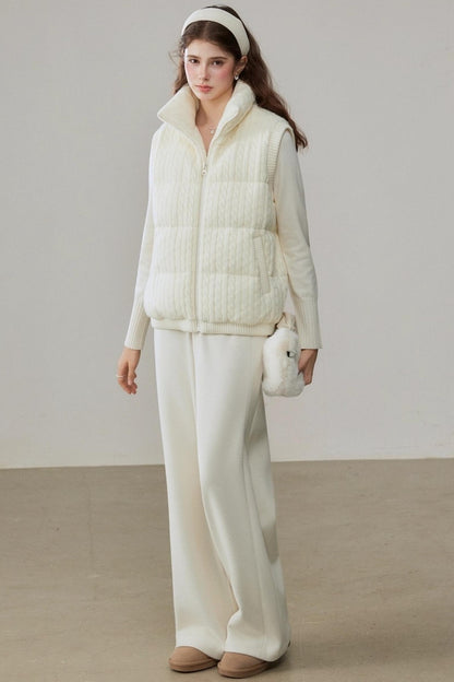 High-Waisted Velvet Wide-Leg Pants