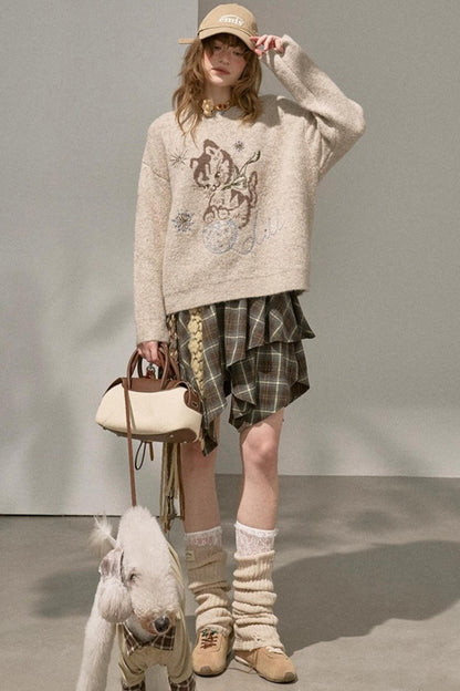 Furball Crew Neck Loose Sweater