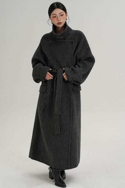 Woolen Silhouette Long Coat