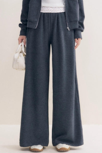 Rose Print Patchwork Hooded Jacket Set-Up