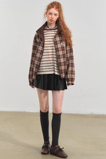 Vintage Reversible Stand-Up Collar Jacket