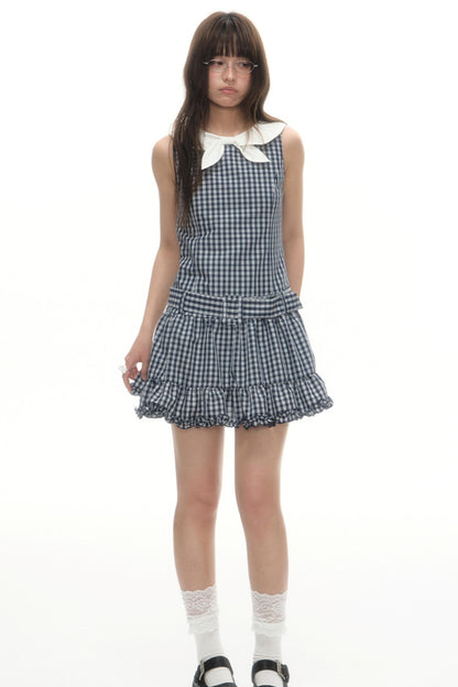 Elegant Plaid Lace Dress