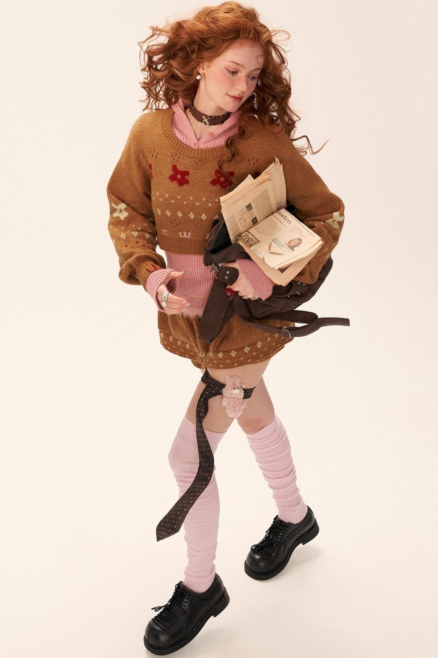 Star Jacquard Sweater Top Set-Up