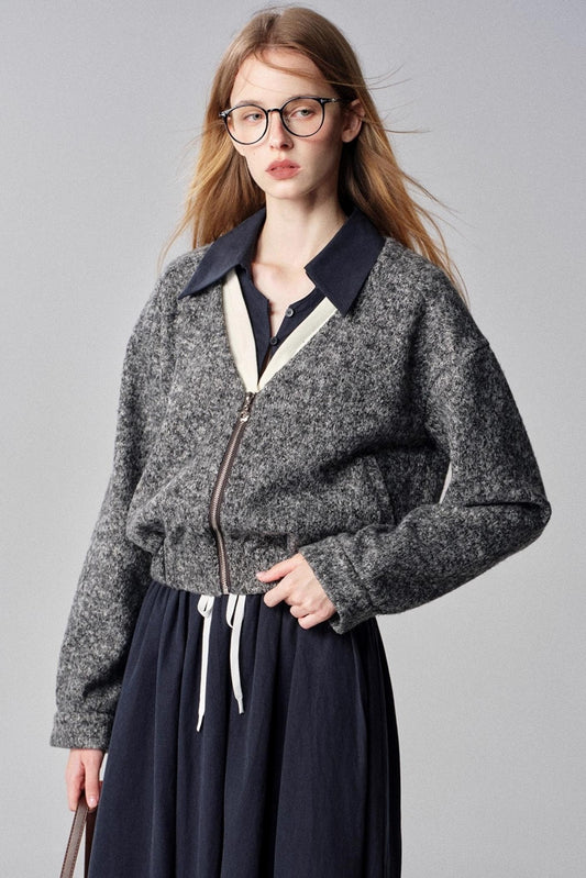 Diamond Galaxy Knitted V-Neck Top