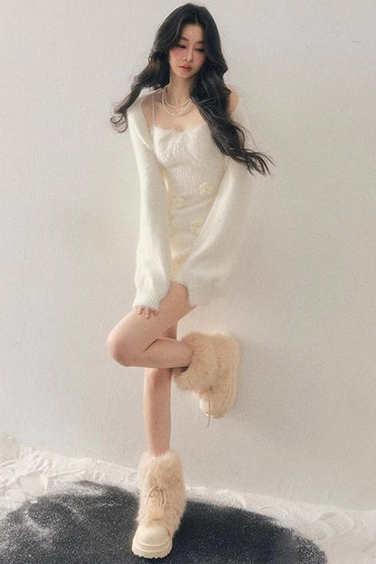 Three-Dimensional Floral Winter Dress