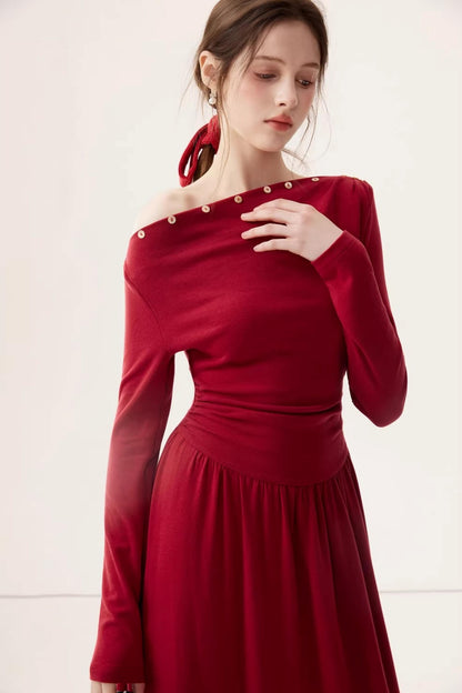 Off-Shoulder Knit Dress