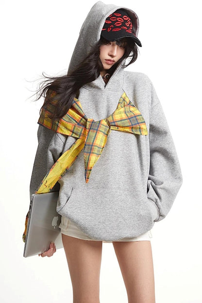 Vintage Plaid Loose Long Sleeve Sweatshirt
