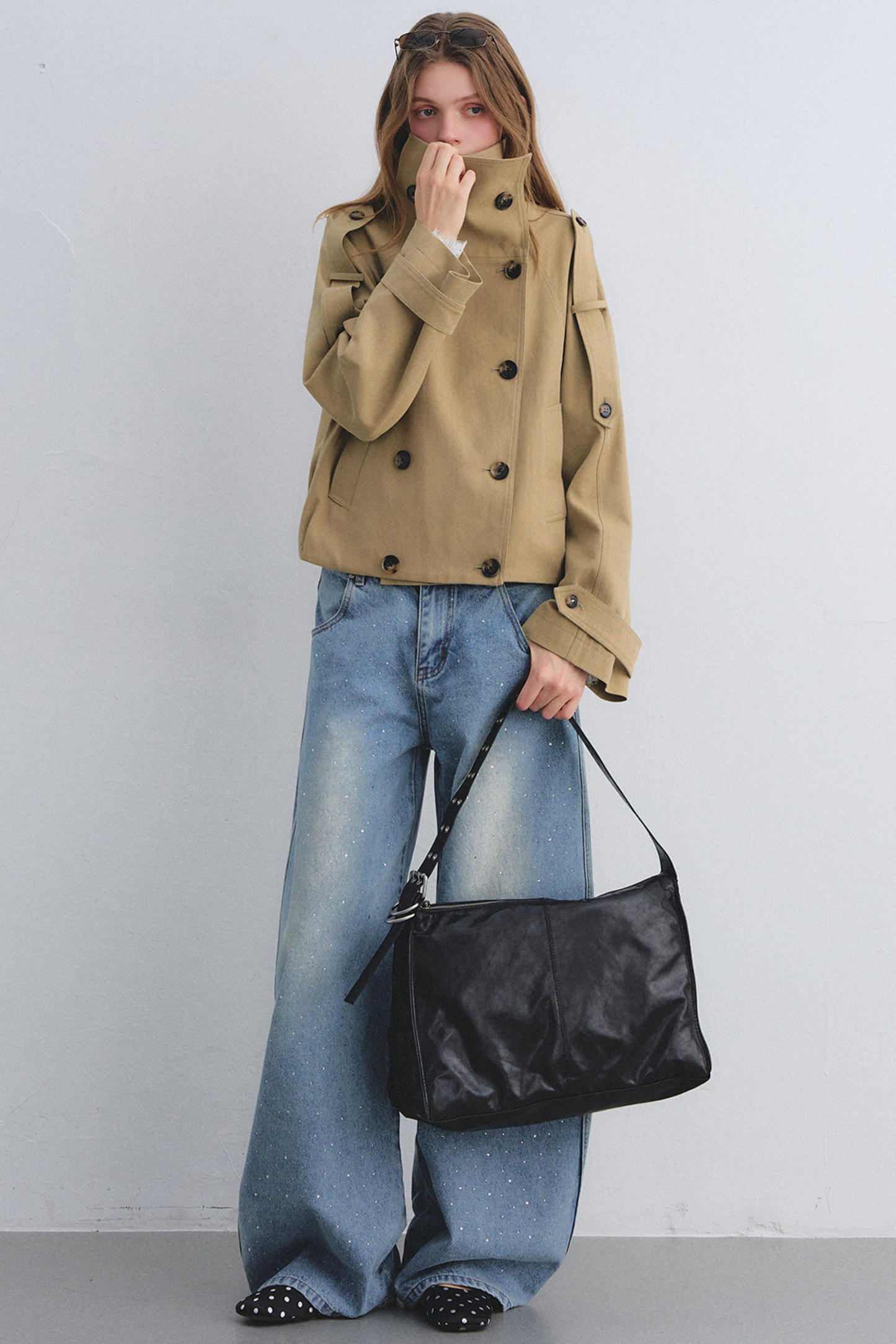 Flower Bud Cocoon Jacket Jeans Set-Up