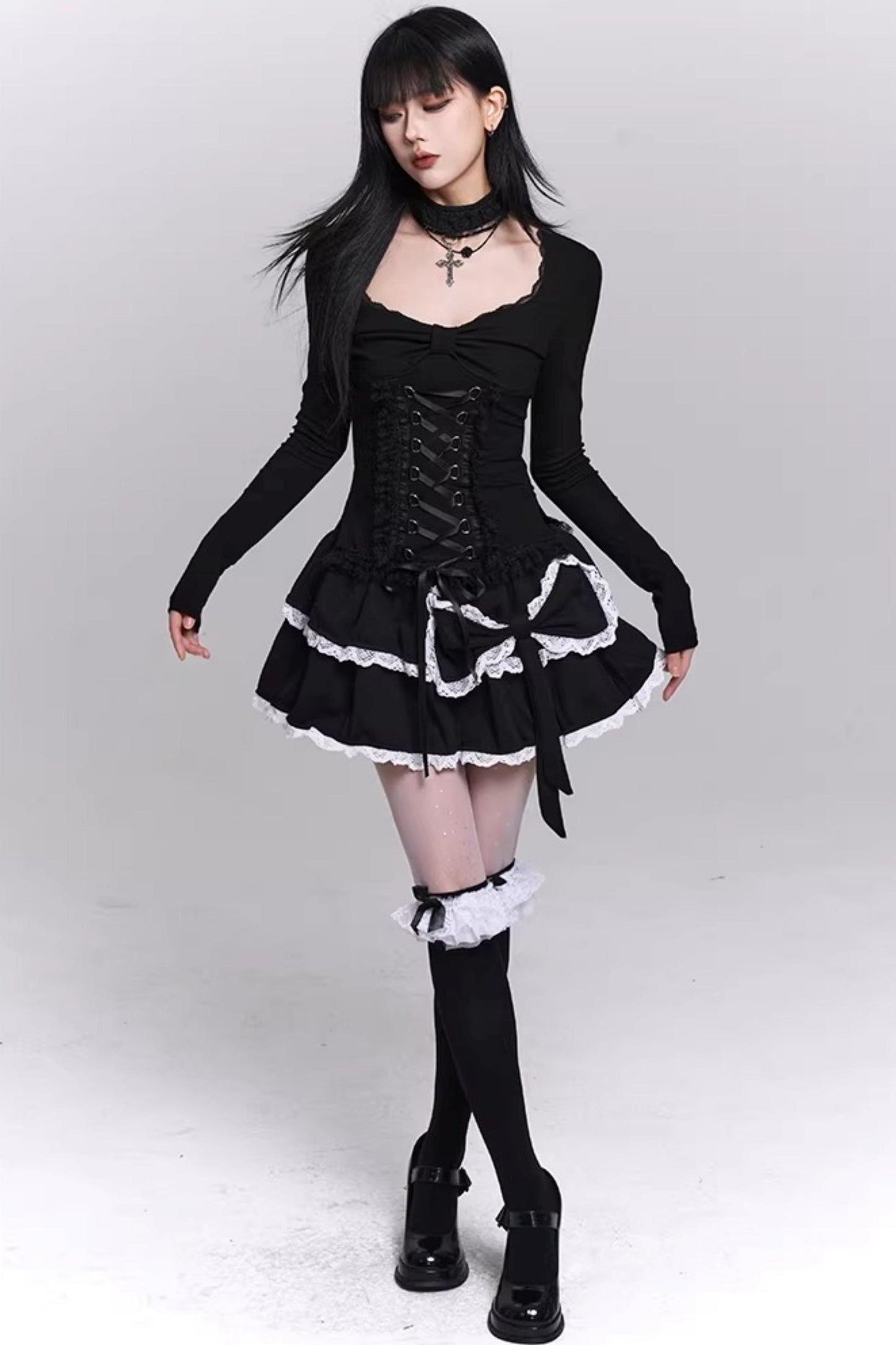 Black Puffy Cake Skirt